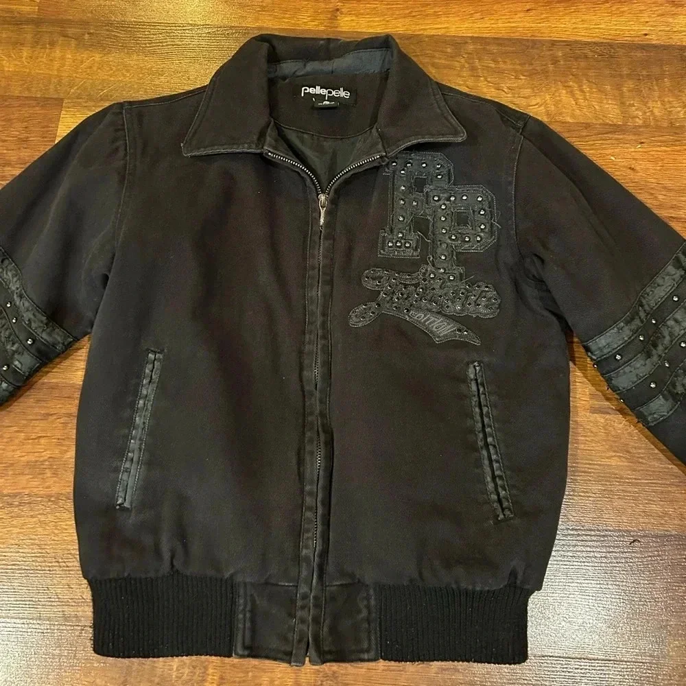 Vintage Pelle Pelle Black Women’s Coat Indianapolis Tribute Edition Size XS - Picture 1 of 10